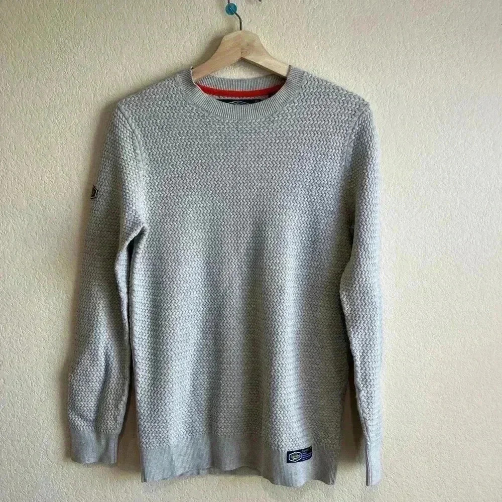 Superdry crew‎ neck sweater light grey S